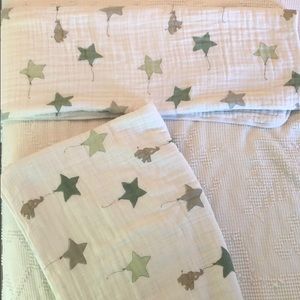 Two Aden + Anais baby blankets